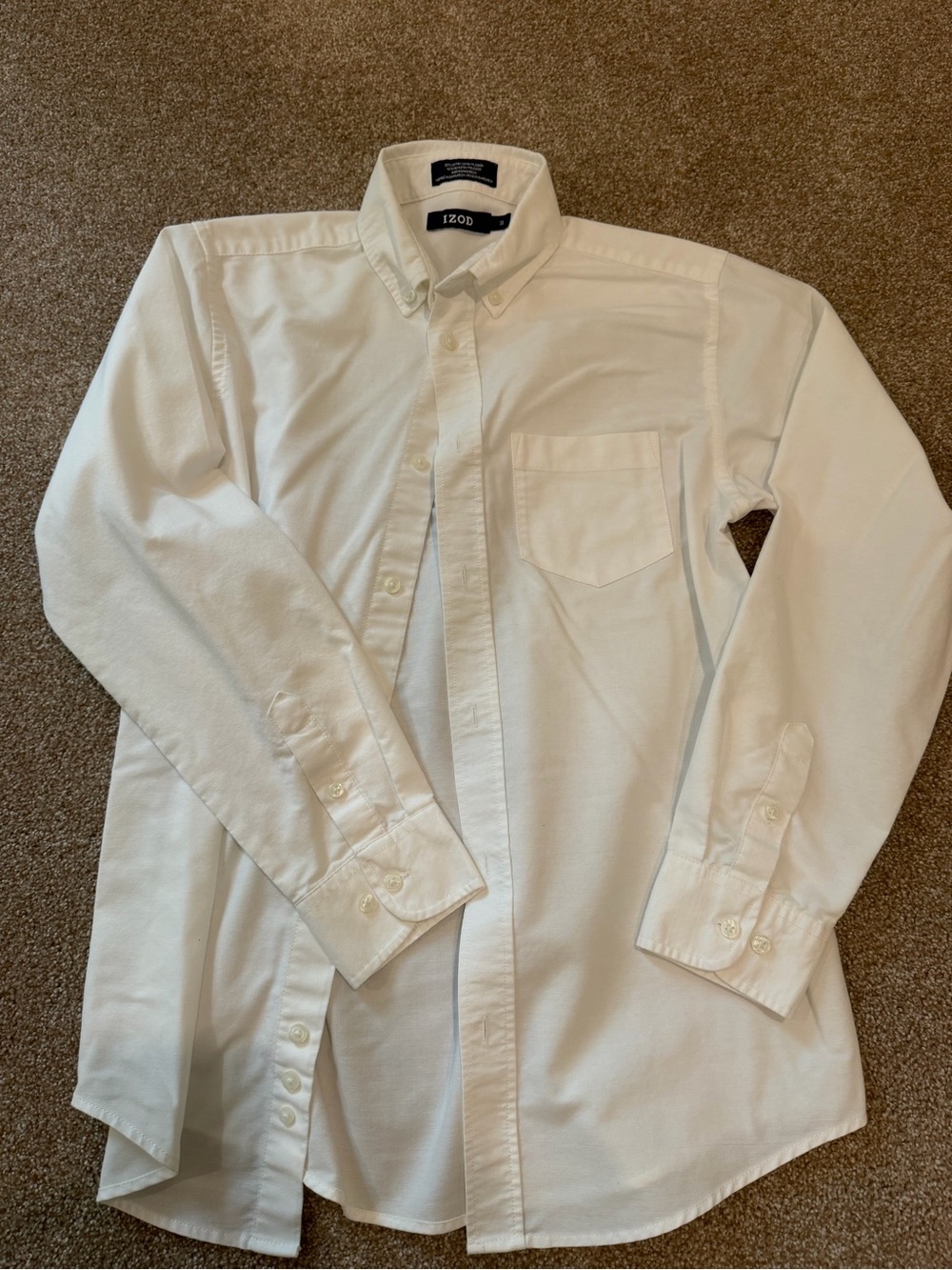 Izod White Button-Down Oxford Shirt